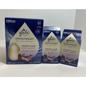 Glade Aromatherapy Essential Oil Diffuser & 3 Lavender & Sandalwood Refills *2B